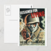 Gasmaske Postkarte (Vorne/Hinten)