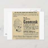 Gasmaske Postkarte (Vorne/Hinten)