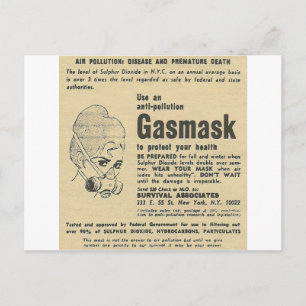 Gasmaske Postkarte