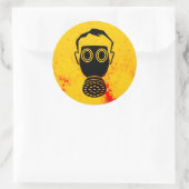 Gasmaske Runder Aufkleber (Tasche)