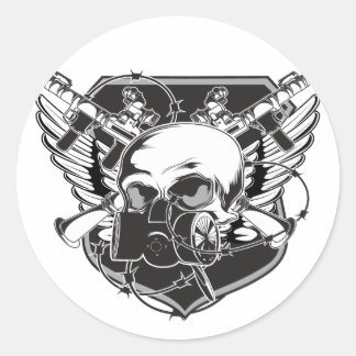 Gasmaske Runder Aufkleber