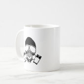 Gasmaske-Schablonenlogo Kaffeetasse (Vorderseite Links)