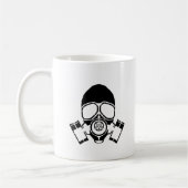 Gasmaske-Schablonenlogo Kaffeetasse (Links)