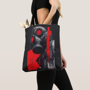 Gasmaske Trash Polka Rot Schwarz Tote Bag Tasche