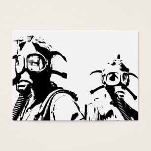 Gasmasken im Schwarzen