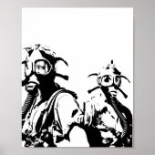 Gasmasken in Schwarz Poster (Vorne)
