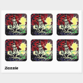 Gasmasken- und Snapback-Sticker Quadratischer Aufkleber (Blatt)