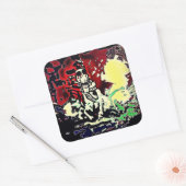 Gasmasken- und Snapback-Sticker Quadratischer Aufkleber (Umschlag)