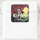 Gasmasken- und Snapback-Sticker Quadratischer Aufkleber (Tasche)