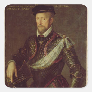 Gaspard II von Coligny Admiral von Frankreich Quadratischer Aufkleber