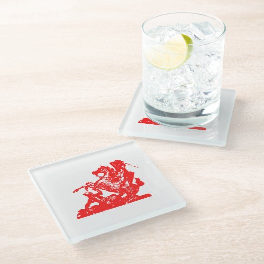 Gaspard's Children Flag - Glass Untersetzer (Schrägansicht)