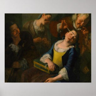 Gaspare Traversi - Ein schlafendes Mädchen lehren Poster