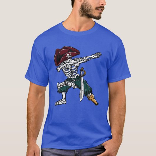 Gasparilla 2020 Dabbing Skeleton Pirate Jolly Roge T-Shirt (Vorderseite)