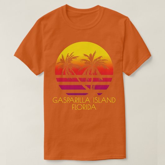 Gasparilla Island Beach Florida Tropical Palm Tree T-Shirt (Design vorne)