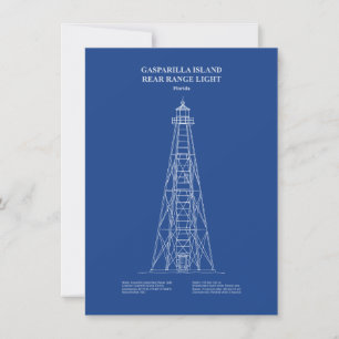 Gasparilla Island Rear Range Light - Florida - AD Mitteilungskarte