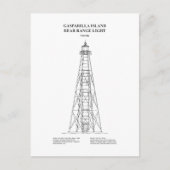 Gasparilla Island Rear Range Light - Florida - BD Postkarte (Vorderseite)