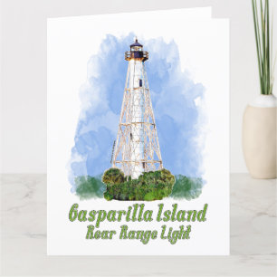 Gasparilla Island Rear Range Light - Florida Dankeskarte