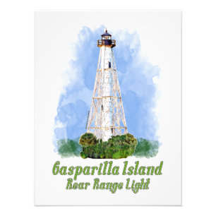 Gasparilla Island Rear Range Light - Florida Fotodruck
