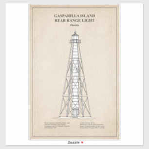 Gasparilla Island Rear Range Light - Florida - SBD Aufkleber