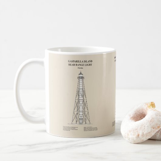Gasparilla Island Rear Range Light - Florida - SBD Kaffeetasse (Mit Donut)