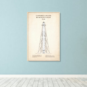 Gasparilla Island Rear Range Light - Florida - SBD Leinwanddruck