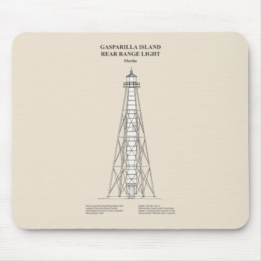 Gasparilla Island Rear Range Light - Florida - SBD Mousepad (Vorne)