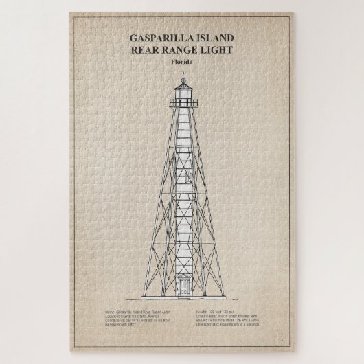 Gasparilla Island Rear Range Light - Florida - SBD Puzzle (Vertikal)