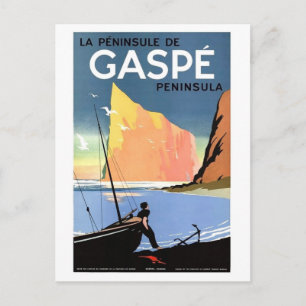 Gaspé-Halbinsel, Fischer an der Küste, Vintage Postkarte