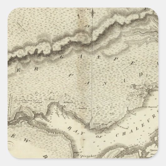 Gaspe Peninsula Quadratischer Aufkleber (Vorderseite)