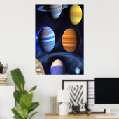 Gasplanen im Weltraum | AI Art Poster (Heimbüro)