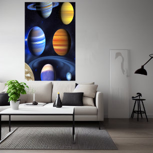 Gasplanen im Weltraum AI Art Poster