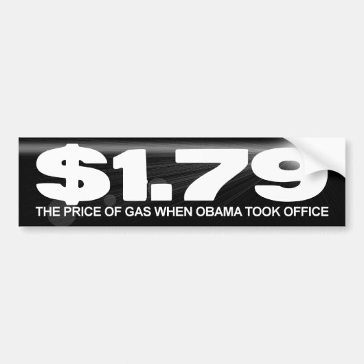 Gaspreise - $1,79 - als Obama Amt übernahm Autoaufkleber (Vorne)