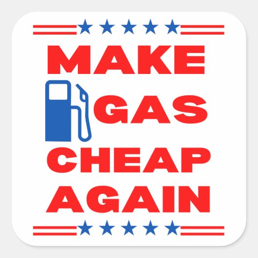 Gaspreisinflation Quadratischer Aufkleber (Vorderseite)