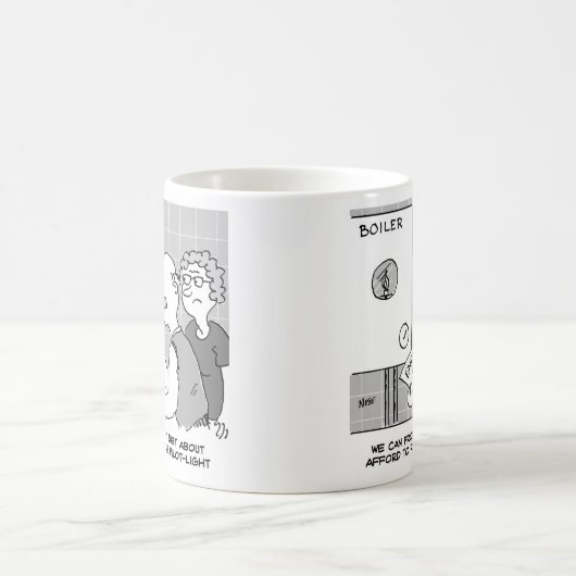 Gaspreisschock Energiebilanz und Pilotlampe Kaffeetasse (Mittel)