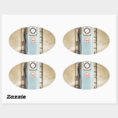 Gaspumpe Ovaler Aufkleber (Blatt)