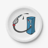 Gaspumpe Pappteller (Vorderseite)