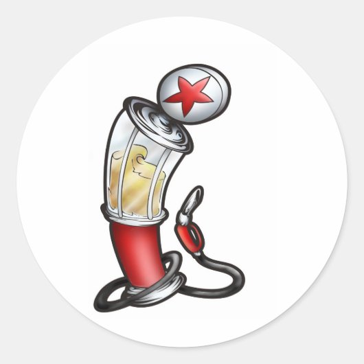 Gaspumpe Runder Aufkleber (Vorderseite)