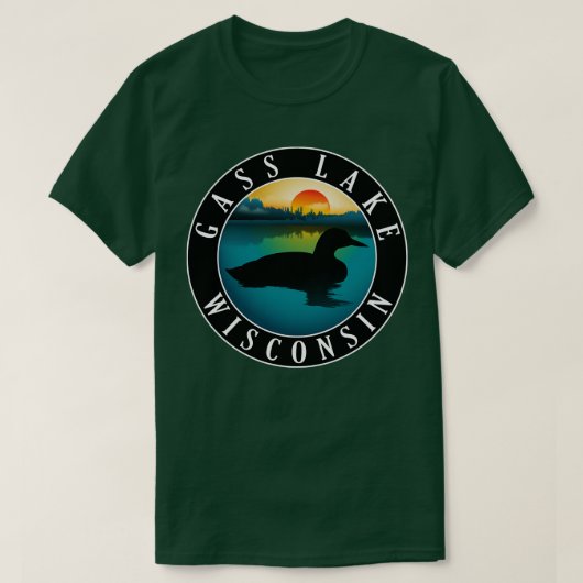 Gass Lake Wisconsin Loon T-Shirt (Design vorne)