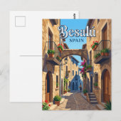 Gasse in Besalú Spanien Postkarte (Vorne/Hinten)
