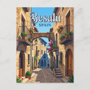 Gasse in Besalú Spanien Postkarte