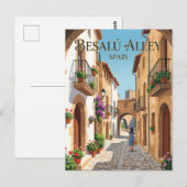 Gasse in Besalú Spanien Postkarte (Vorne/Hinten)