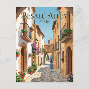 Gasse in Besalú Spanien Postkarte