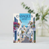 Gasse in Cadaques Spanien Spanien Postkarte (Stehend Vorderseite)