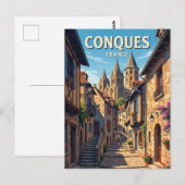Gasse in Conques Frankreich Postkarte (Vorne/Hinten)