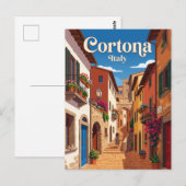 Gasse in Cortona Italien Postkarte (Vorne/Hinten)