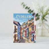 Gasse in Cudillero Spanien Postkarte (Stehend Vorderseite)