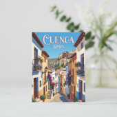 Gasse in Cuenca Spanien Postkarte (Stehend Vorderseite)