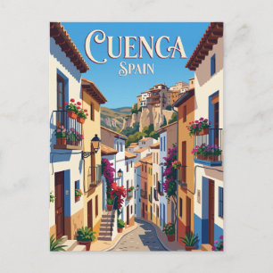 Gasse in Cuenca Spanien Postkarte