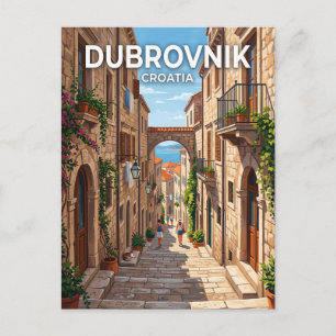 Gasse in der Altstadt von Dubrovnik Kroatien Postkarte