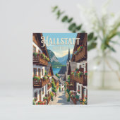 Gasse in Hallstatt Österreich Postkarte (Stehend Vorderseite)